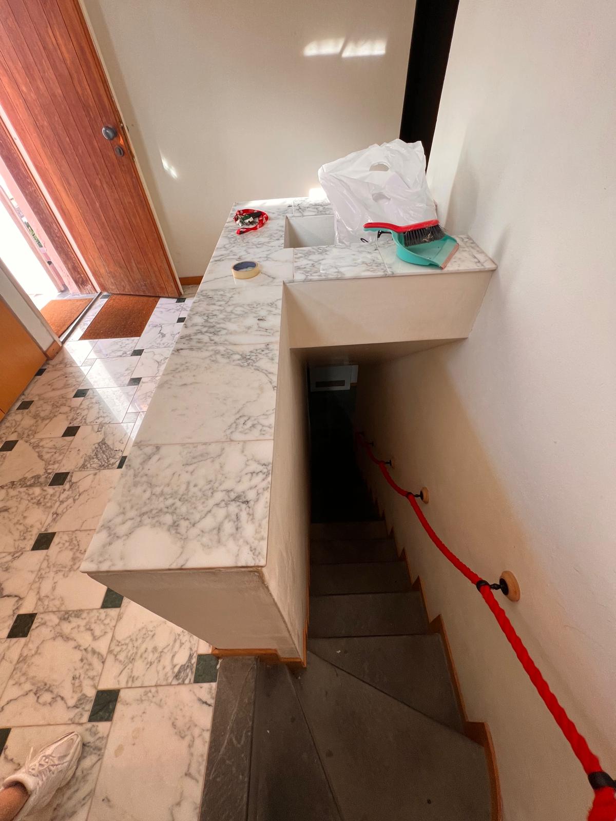 Prima realizzazione all'inizio dei lavori